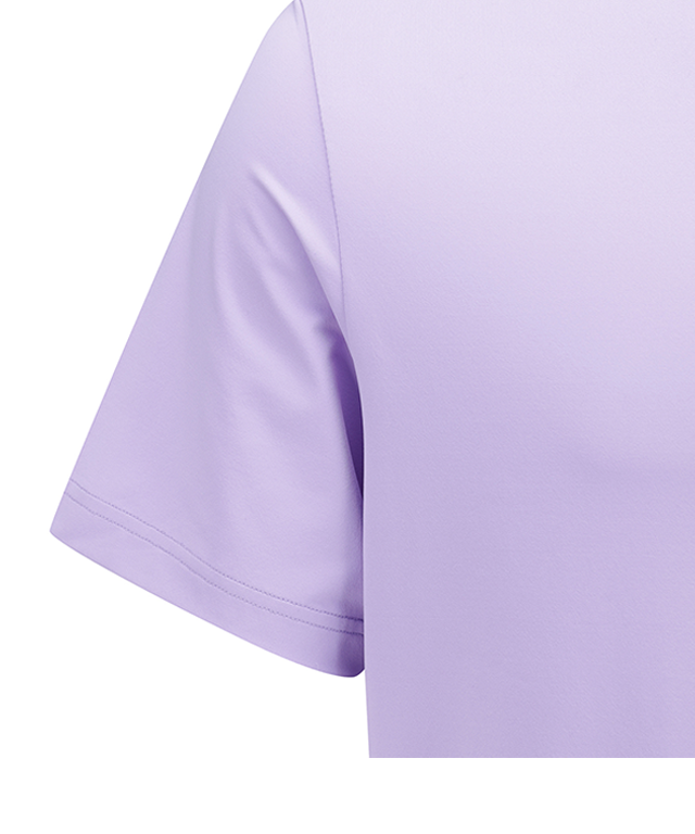 ANEW Golf Men Back Triangular Point Short T-Shirt in lavender color, showcasing its unique triangular back design.